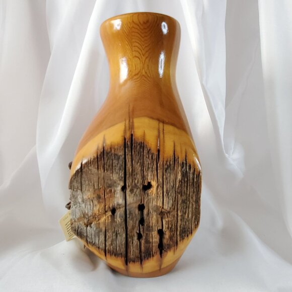 Boundry Line Rustic Handcrafted Wood Fence Post Vase 9" Dixie Wajdic, Montana - Picture 5 of 13